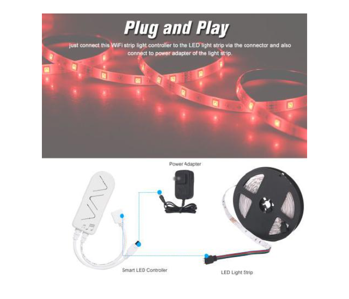 Wink 5 Meters Wifi Strip Light RGB with Cool White and Warm White IP65 - White - Zoom Image 2