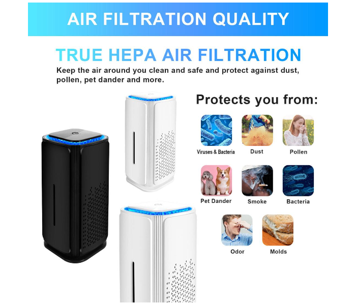 Hepa Air Purifier Air Fresher Home Auto Smoke Detector Filter Car Air Purifier USB cable Low Noise Night Light Desktop - Zoom Image 5