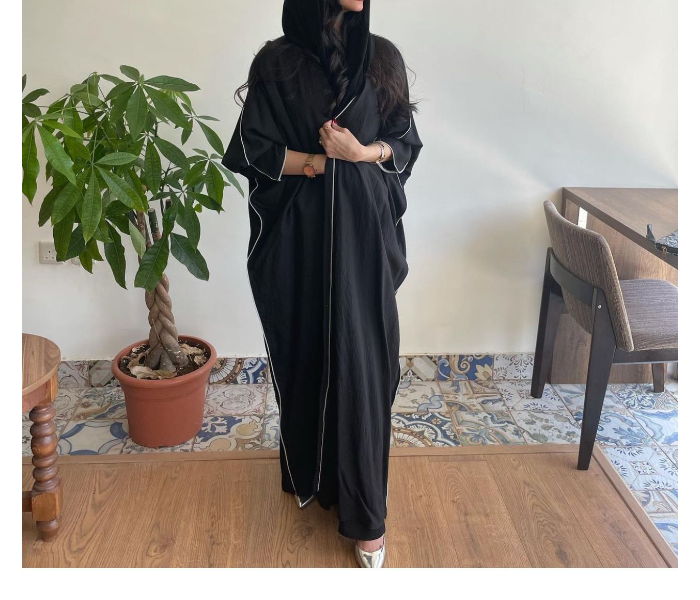 Reem R5196 Luxury Arab 58 Sized Abaya For Women - Black - Zoom Image