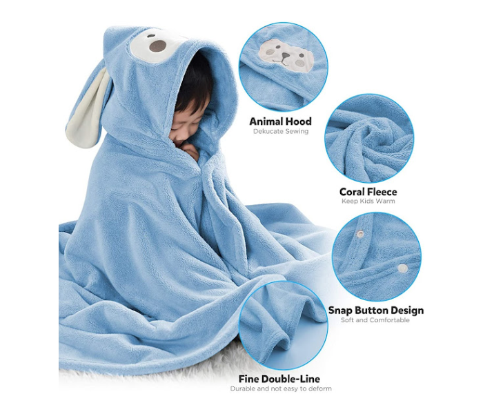 GTC 22000670 Ultra Soft Hooded Baby Bath Towel  - Blue - Zoom Image 1