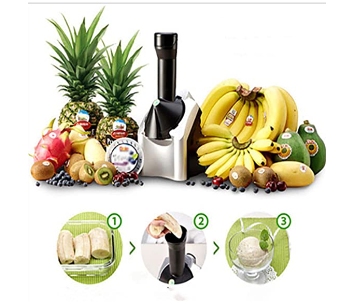 Frozen Ice Cream Maker Fruit Dessert Maker Household Healthy Dessert Fruit Soft Serve Maker Dishwasher - Black and Silver - Zoom Image 7