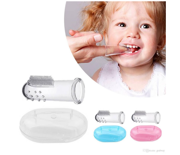 GTC 22000676 2 Pcs Baby Finger Toothbrush - Pink - Zoom Image 1