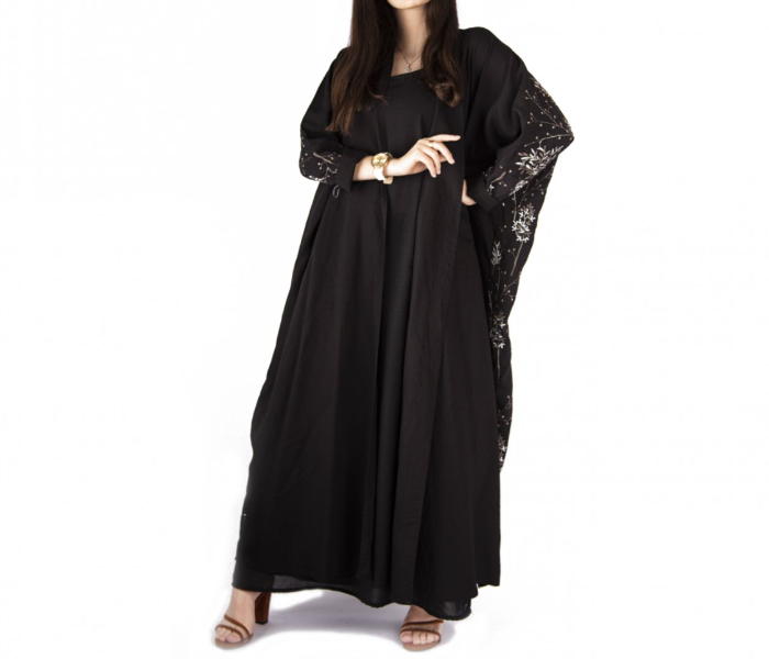 Reem R9013 Luxury Arab 54 Sized Abaya For Women - Black  - Zoom Image 4