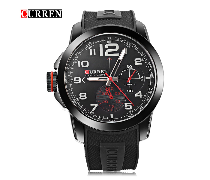 Curren 8182 Wrist Watch For Men - Black - Zoom Image