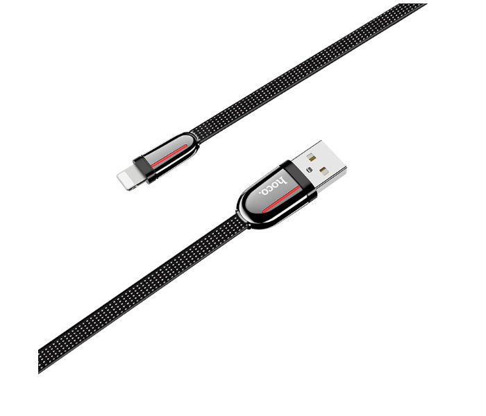 Hoco U74 Cloth Braided Charging Data Cable For Lightining - Black - Zoom Image 2