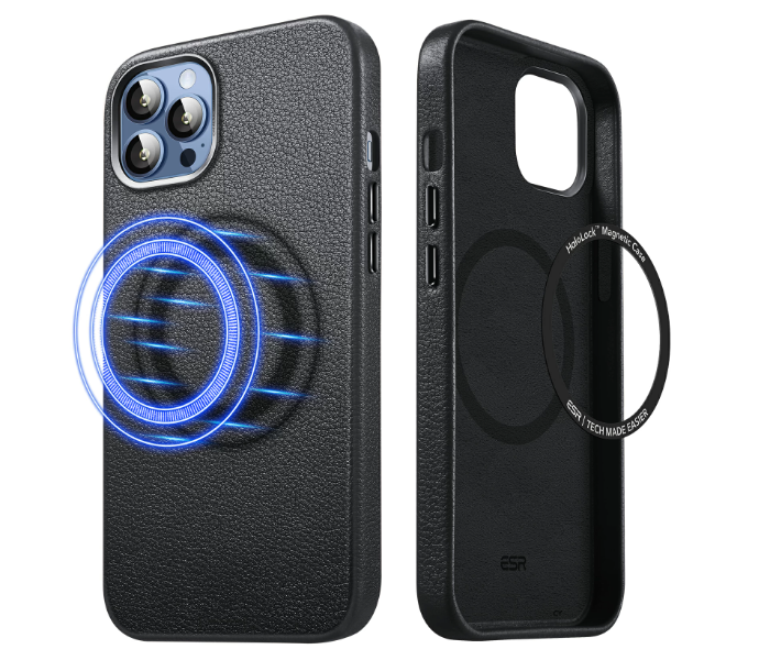 ESR Metro Leather Case with HaloLock for iPhone 13Pro Max - Black - Zoom Image