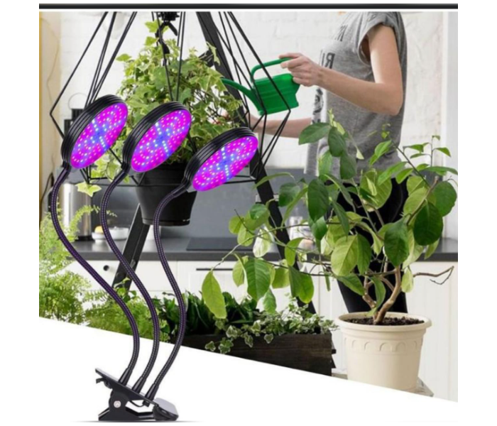 LED Clip Disc Plant Grow Light 3 Head - Black - Zoom Image