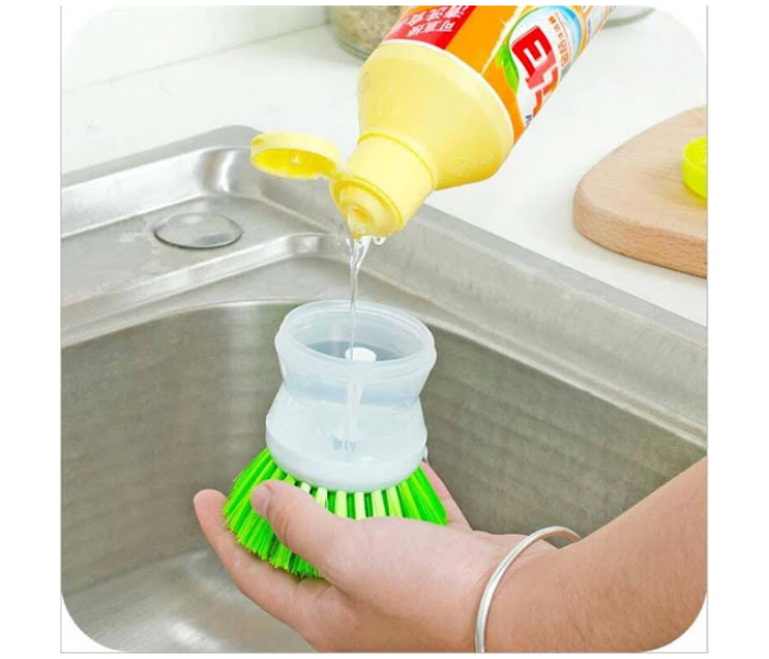 Kitchen Wash Pot Dish Brush Clean Utensil with Washing Up Liquid Soap  Dispenser;