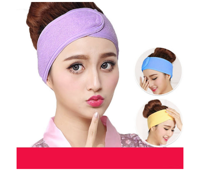 GTC 22000728 2 Pcs Facial and Spa Headband for Face Wash - Yellow - Zoom Image 1