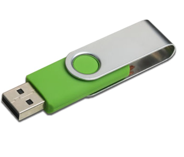 IPOS 64GB USB Flash Drive - Green and Silver - Zoom Image 1