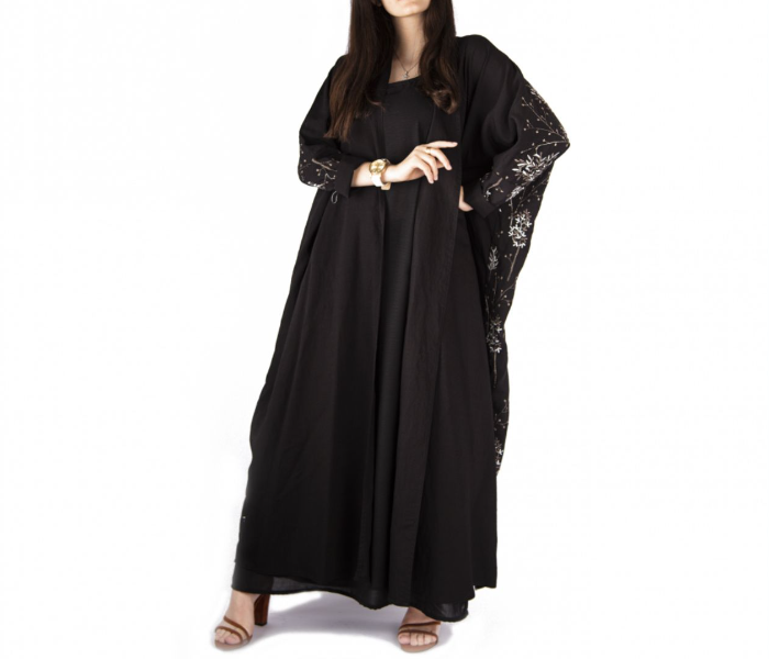 Reem R9013 Luxury Arab 58 Sized Abaya For Women - Black  - Zoom Image 4