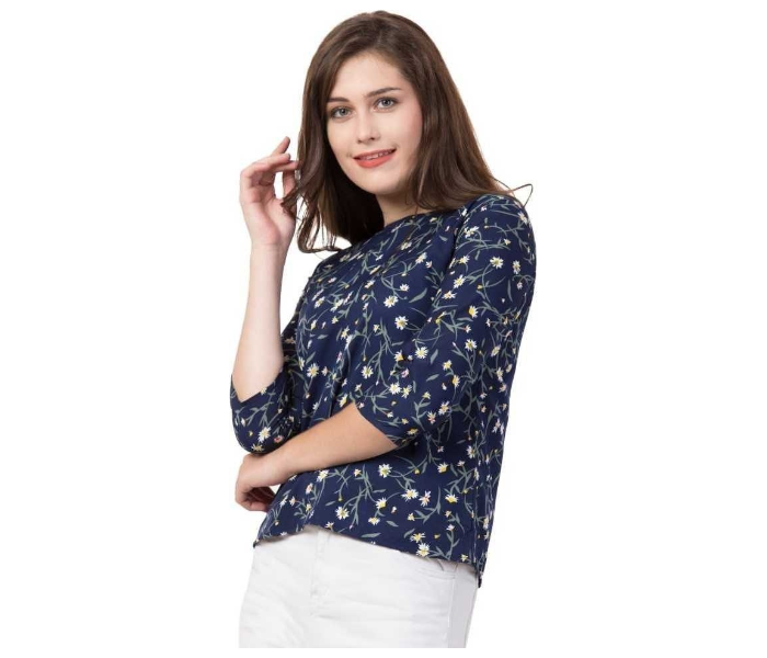 Quny AM-FLP0004 Full Sleeve Large Sized Short Top for Women  - Blue - Zoom Image