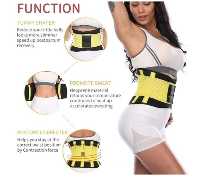 GTC 22000789 Large Size Waist Cincher Corset Breathable Trainer Belt for Women - Yellow - Zoom Image 2