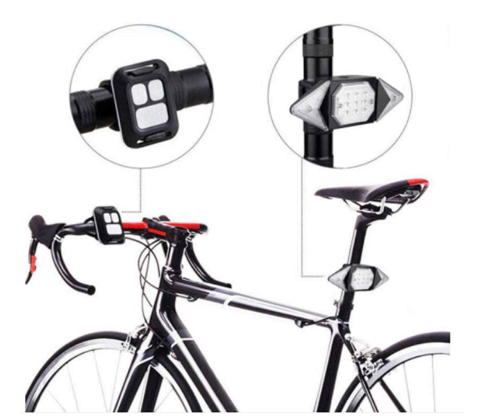 USB Rechargeable Wireless Remote Control Bicycle Turn Multicolour Signal Light Rear Waterproof Bicycle Tail Light  - Zoom Image 3