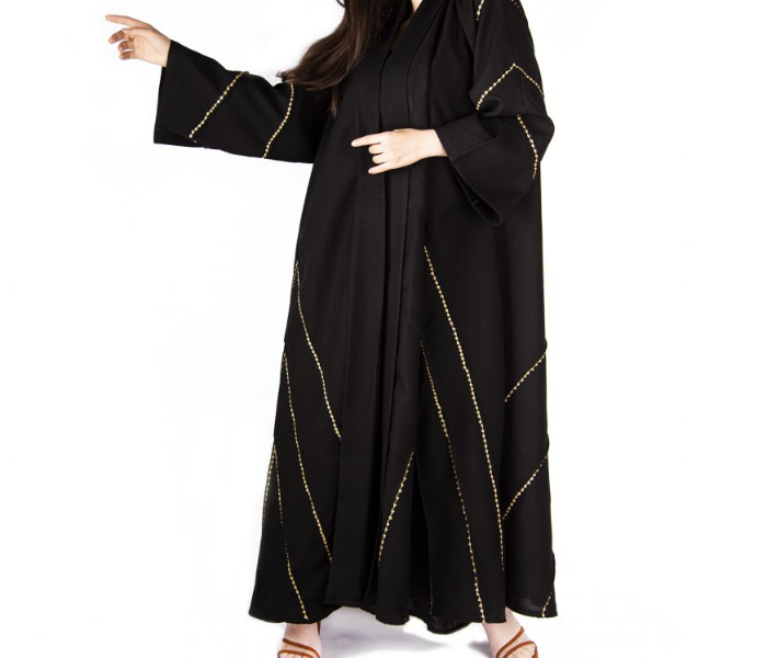 Reem R1096 Luxury Arab 58 Sized Abaya For Women - Black  - Zoom Image 1