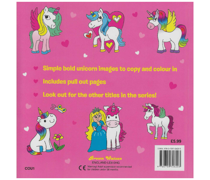 Brown Watson Unicorn and Copy Colour Book for Kids - Zoom Image 2