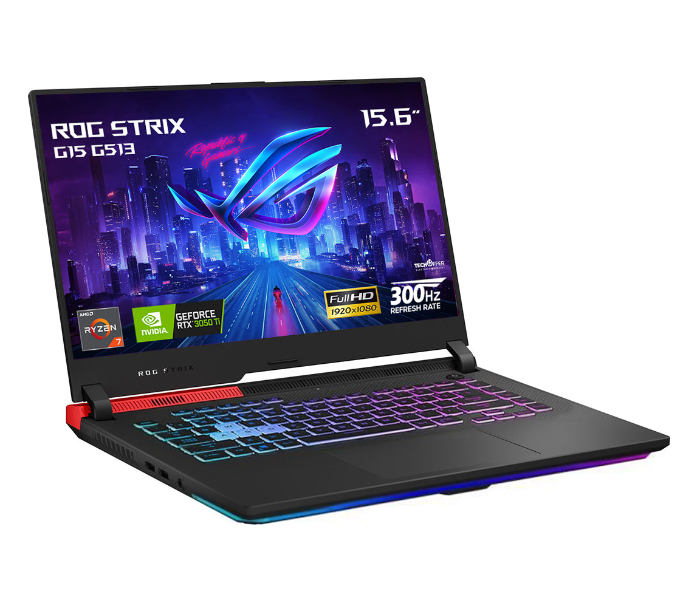 Asus ROG Strix G15 G513QE 90NR05I1-M02360 Gaming Laptop 15.6 Inch FHD AMD Ryzen 7 5800H Processor 16GB RAM 512GB SSD 4GB NVIDIA RTX 3050Ti Graphics DOS - Eclipse Grey - Zoom Image 3