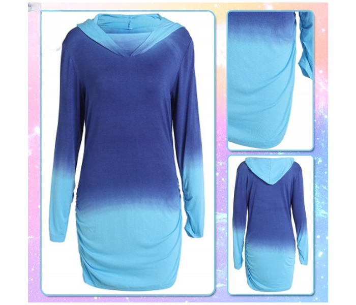 Quny RMC-10271 Full Sleeve Medium Sized Short Top for Women - Blue - Zoom Image