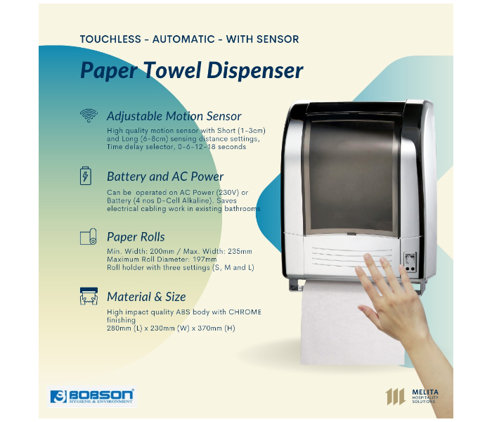 Bobson ERX-32 Touchless Paper Towel Dispenser with Sensor - Silver - Zoom Image 4