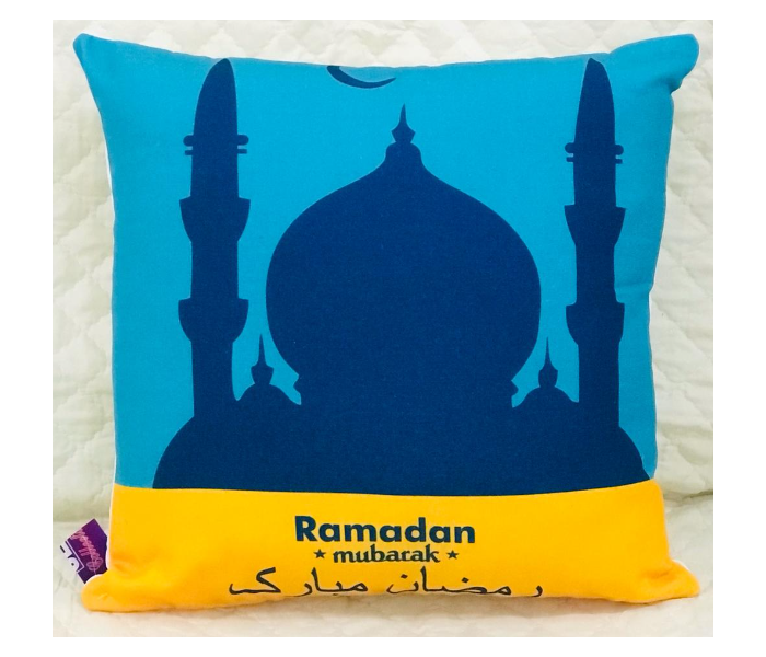 TUD Ramadan Mubarak Printed Pillow Case For Home Decorative Sofa Armchair Bedroom Living Room - Black and Yellow - Zoom Image 3