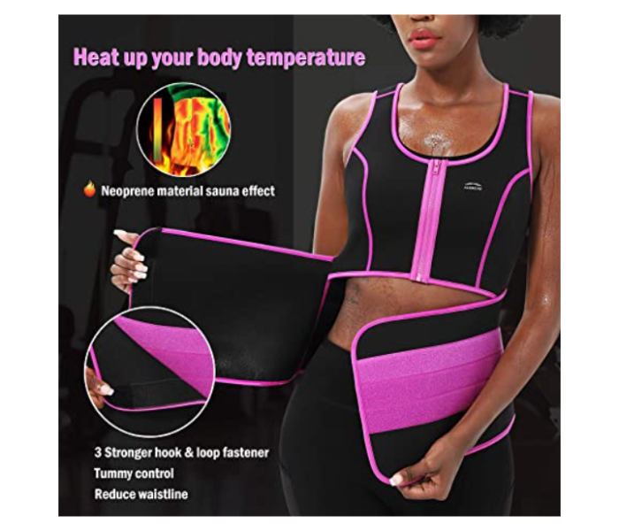 RMN 3 Pieces FN-Along Fit Body Shaper Waist Trainer Vest Sports Bundle Assorted Size For Women - Black - Zoom Image 7