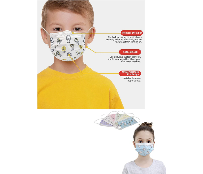 LVM Pack of 50 Pieces Medical Face Mask for Children - White - Zoom Image