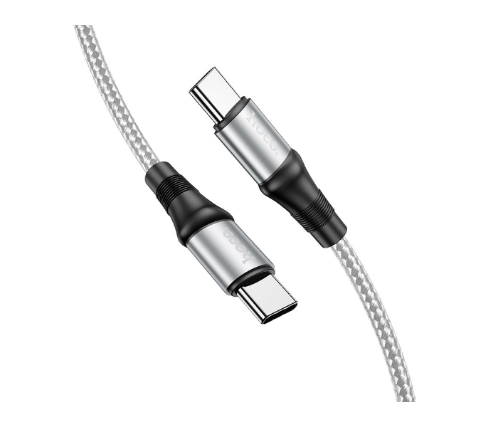 Hoco X50 Type-C To Type-C Exquisito 100W Charging Data Cable - Silver - Zoom Image 2