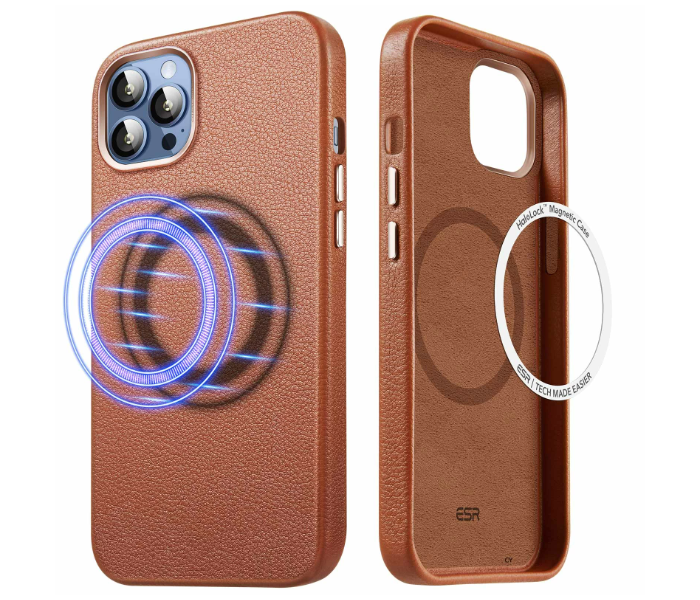 ESR Metro Leather Case with HaloLock for iPhone 13Pro Max - Brown - Zoom Image 1