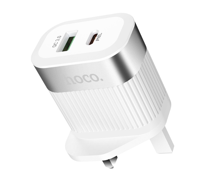 Hoco C58B C Prominent PD20W with QC3.0 Charger - White - Zoom Image 2