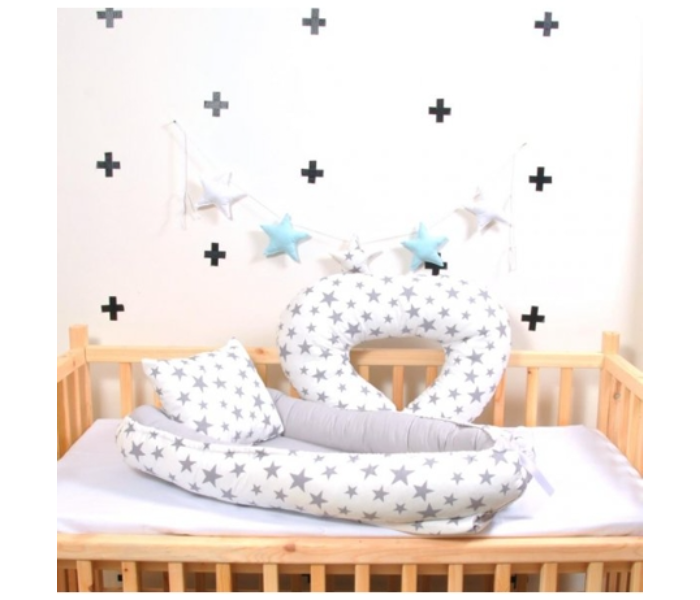 3921 Baby Crib Bed Mom Gift As A Breastfeeding Pillow - White and Grey - Zoom Image 5