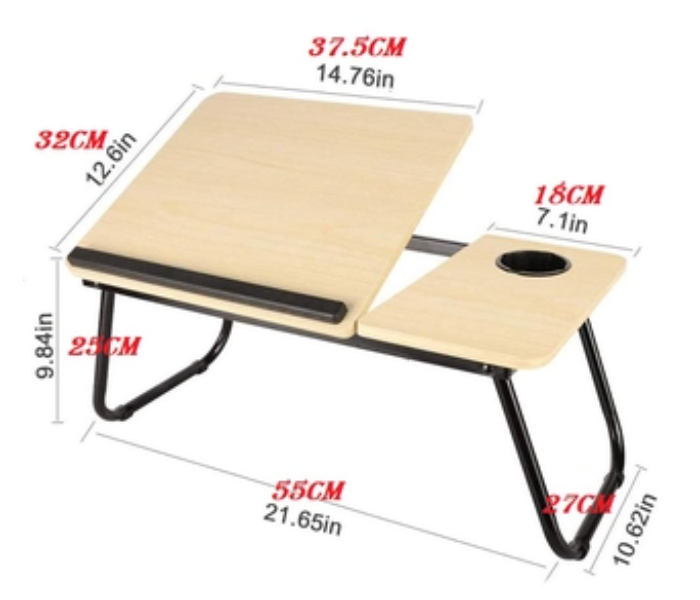 Generic 4 Angles Adjustable Laptop Table Folding Laptop Desk for Bed Portable Computer Notebook Sofa Table for Writing  - Zoom Image 4