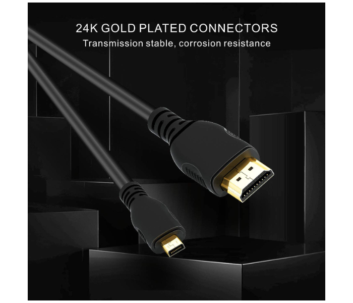 1.5m Cable Micro HDMI to Standard HDMI - Black - Zoom Image 2