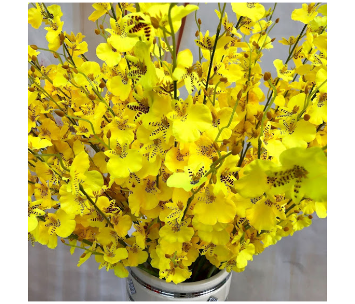 GTC 22000771 5 Stems Orchids Artificial Flowers for Home Indoor Outside Garden Wedding Vase Decoration - Yellow - Zoom Image 4