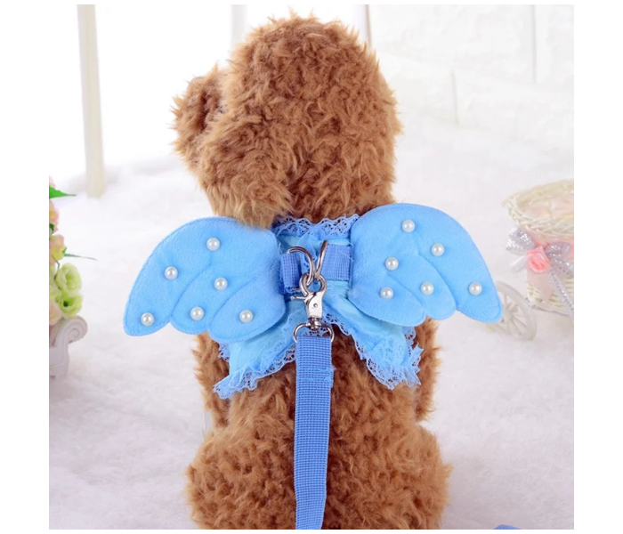 Oem Size Medium Pearl Cute Angel Wing Princess Pet Dog And Cat Harness Pet Vest With Adjustable Leash For Small Dogs - Blue - Zoom Image 2