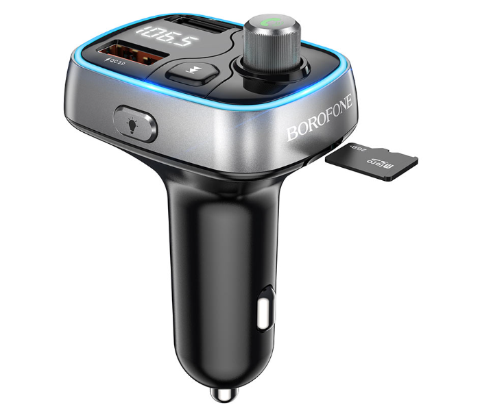 BOROFONE BC32 Sunlight Car Bt Fm Transmitter - Black - Zoom Image 3