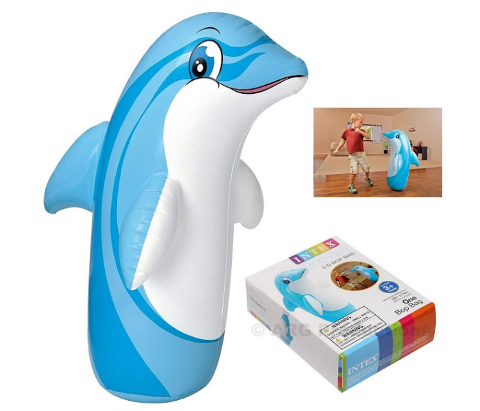 GTC 22000685 Inflatable Dolphing Punching Bag Toy for Kids - Blue and White - Zoom Image 5