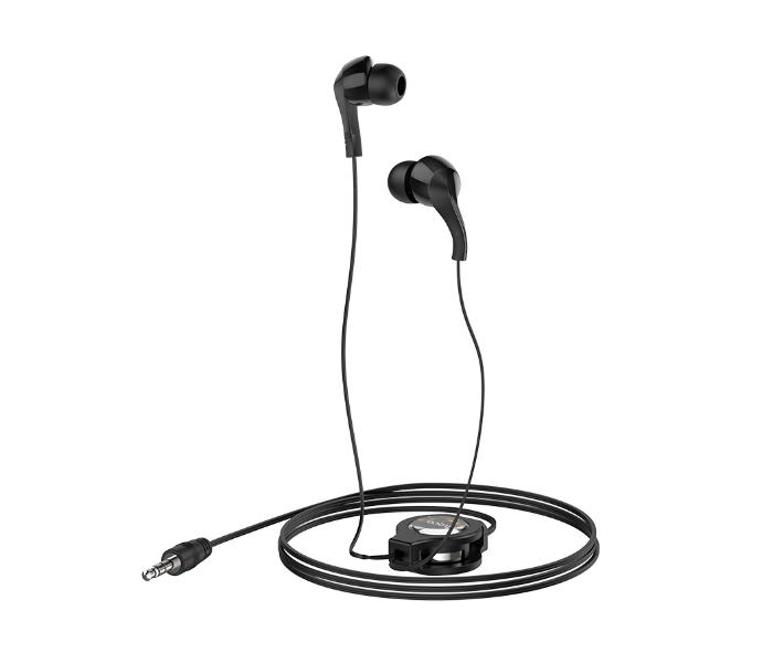 Hoco M68 Easy Clip Telescopic Earphones 3.5 Aux - Black - Zoom Image 2