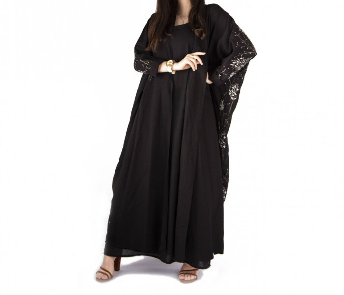 Reem R9013 Luxury Arab 52 Sized Abaya For Women - Black  - Zoom Image 4