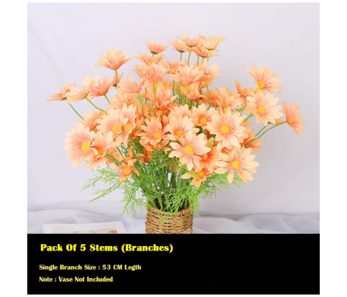 GTC 22000764 Artificial Flowers for Home Indoor Outside Garden Wedding Vase Decoration - Orange - Zoom Image 1