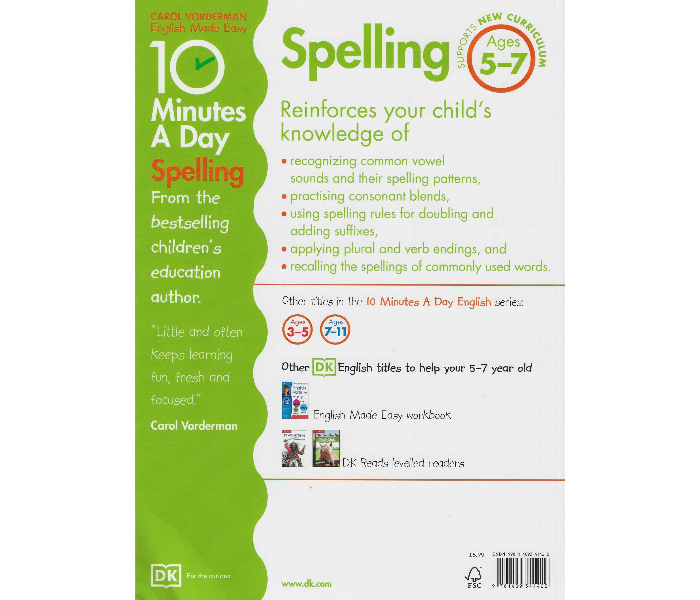 Dk 10 Minutes A Day Spelling Ages 5-7 Book for Kids - Zoom Image 2