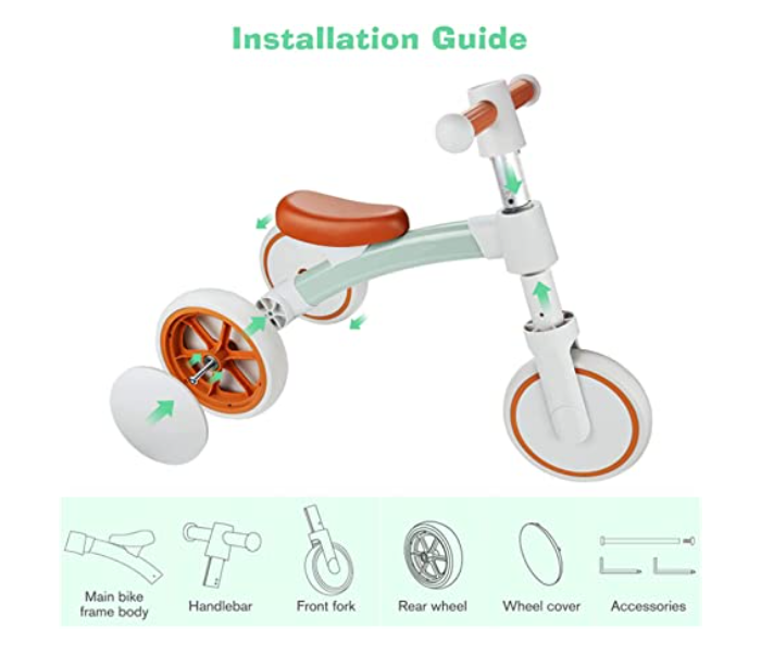 Baby Balance Bike for Baby Toys - White and Green - Zoom Image 6