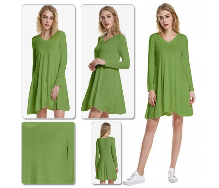 Quny RMC-10342 Full Sleeve Medium Sized Long Top for Women - Green - Zoom Image