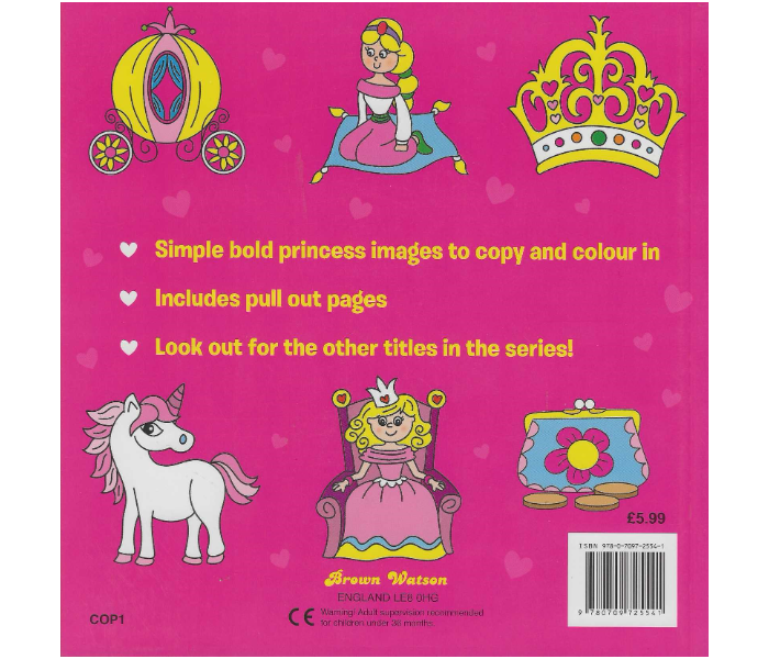 Brown Watson Princess Copy Colour Book for Kids - Zoom Image 2