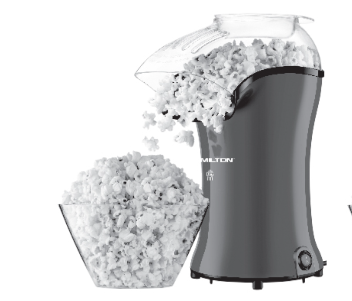 Hamilton HT-4401 Instant Electric Popcorn Maker - Grey - Zoom Image