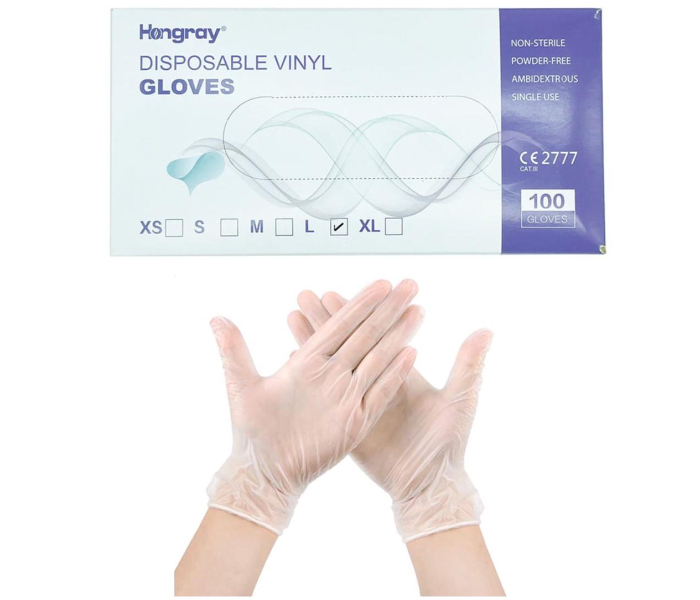 LVM Medium Sized Disposable Vinyl Gloves - Zoom Image