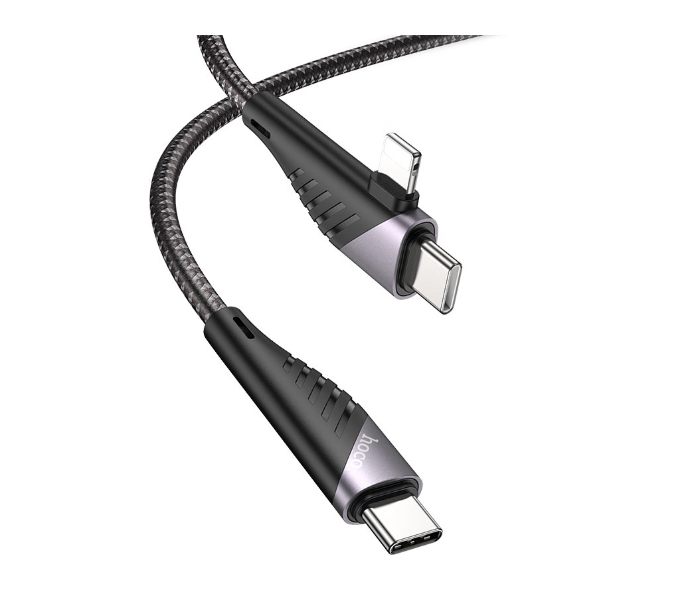 Hoco U95 2-In-1 Freeway Pd Type-C to Type-C Charging Data Cable - Black - Zoom Image 2