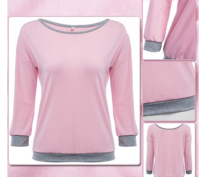 Quny RMC-10084 Full Sleeve Small Sized Short Top for Women - Pink - Zoom Image