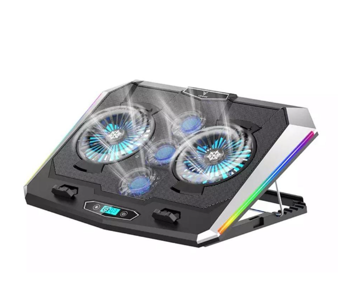 Noiseless RGB Laptop Powerful Cooling Fans for Gaming - Black  - Zoom Image 1