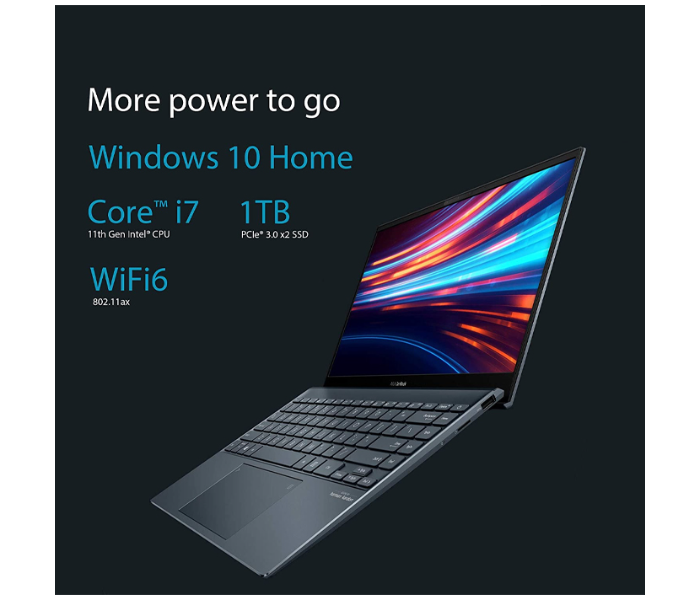 Asus UX325EA-OLED001T ZenBook 13 OLED Laptop 11th Gen 13.3 Inch OLED Intel Core i7 1165G7 Processor 16GB RAM 1TB SSD Intel Iris Xe Graphics Windows 10 - Grey - Zoom Image 4