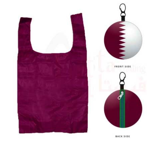 VS022 Polyester Foldable Bag with Round Pouch - Purple - Zoom Image